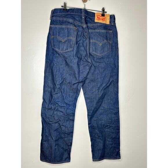 Levi 501 Original Fit Dark Wash Denim Jeans Button Fly 100% Cotton Mens 36x31 - Picture 6 of 9